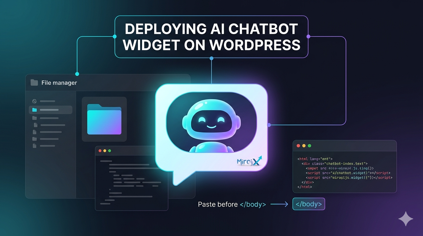 طريقة إضافة شات بوت MirajX إلى WordPress من cPanel